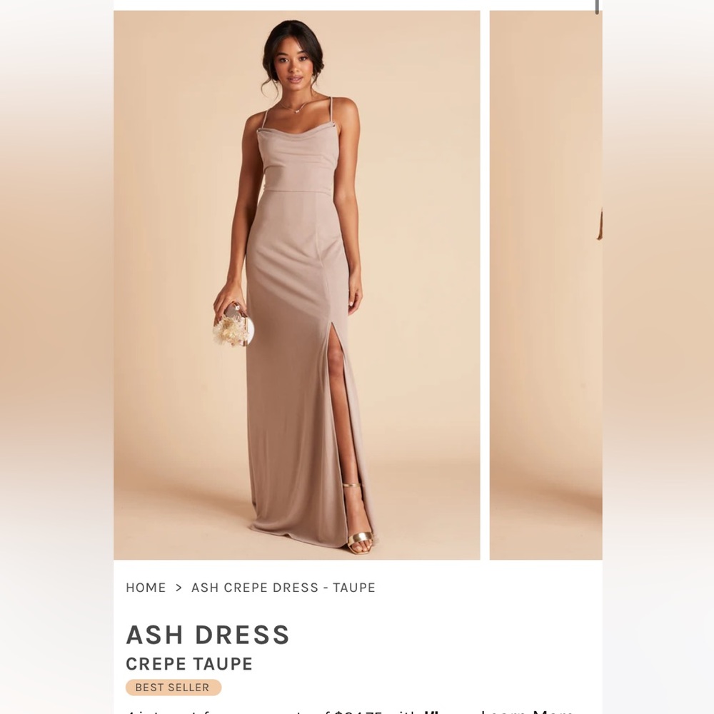 Bridy Grey Bridesmaids Dress Ashe Crepe Dress - Taupe
